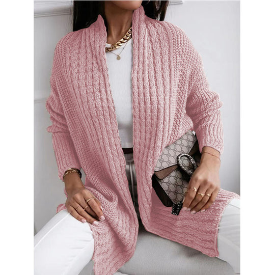 Damen Grobstrick Cardigan mit offenem Schnitt und modischem Strukturdesign Fudus