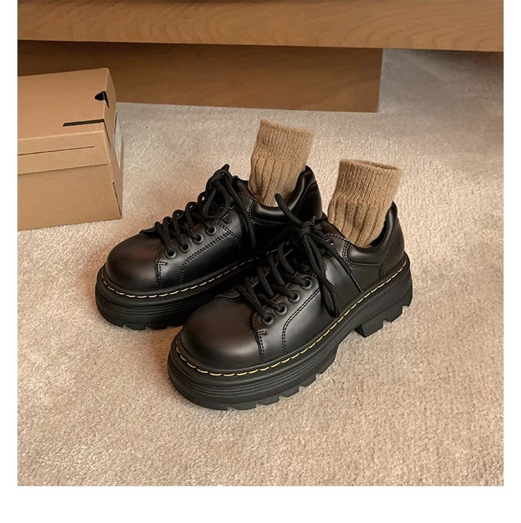 Damen Chunky Schnürschuhe Profilsohle Modernes Design