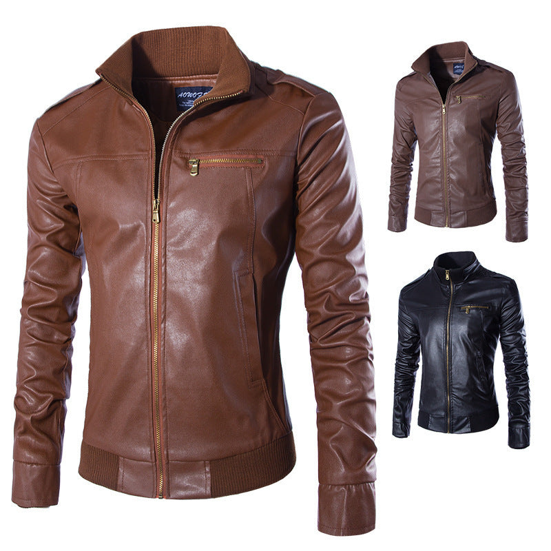 Herren Lederjacke im Biker-Stil Fudus