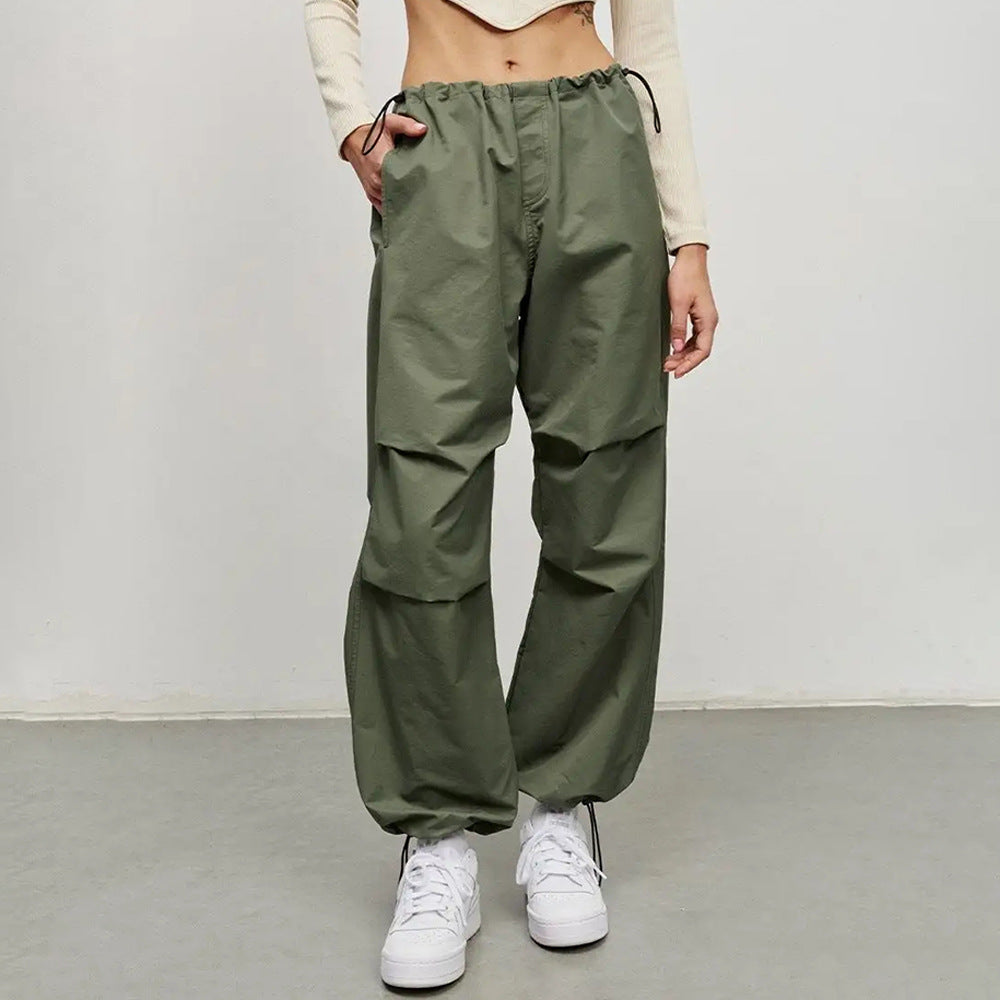 Damen Lässige Cargo-Hose mit elastischem Bund und praktischen Taschen Fudus