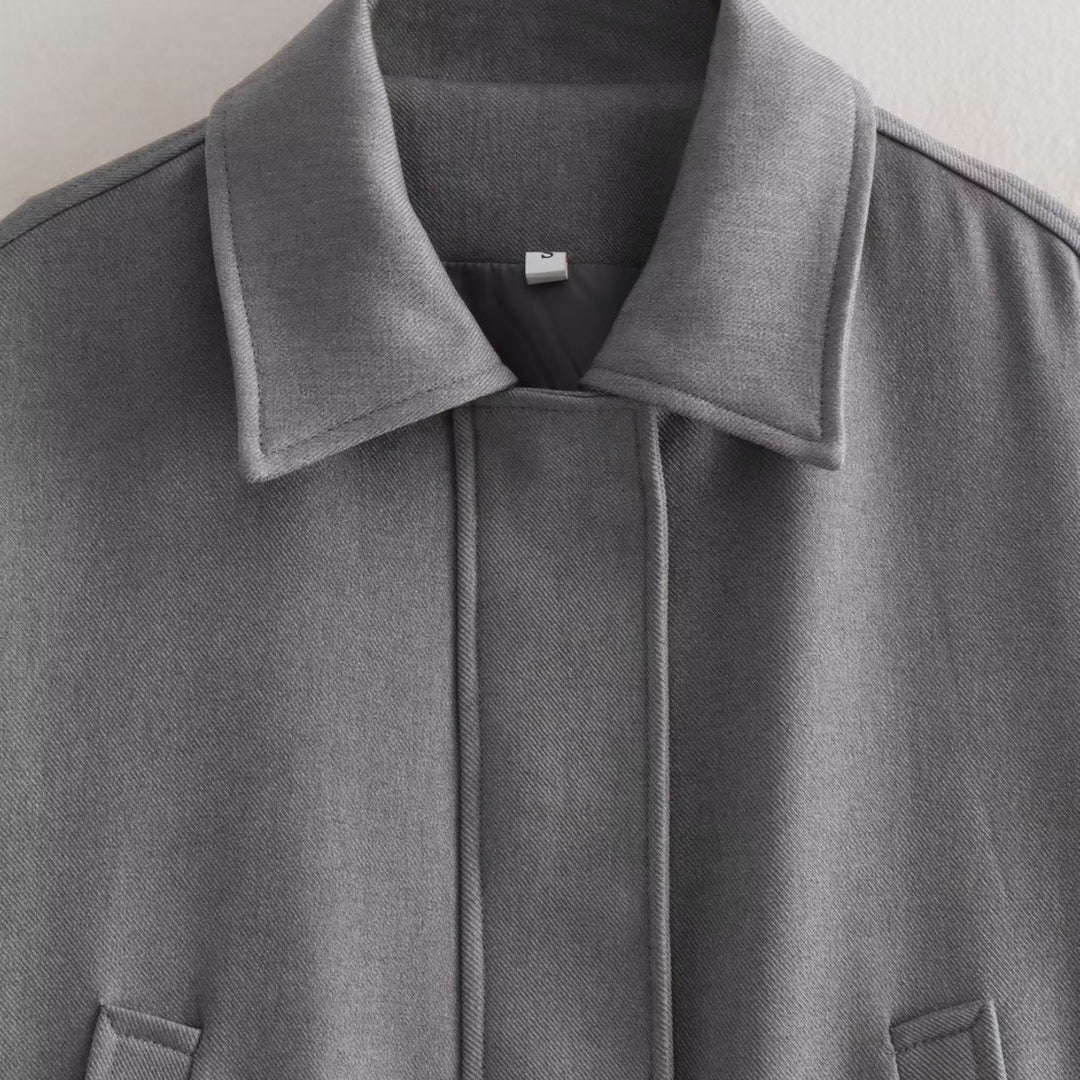 Damen komfortable Oversize-Jacke mit praktischen Taschen Fudus