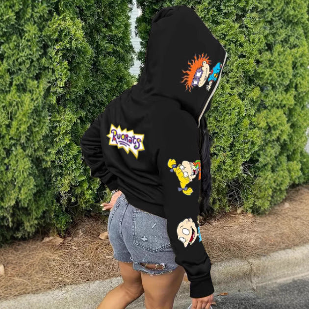 Damen Kapuzenpullover mit kreativem Cartoon-Design Fudus