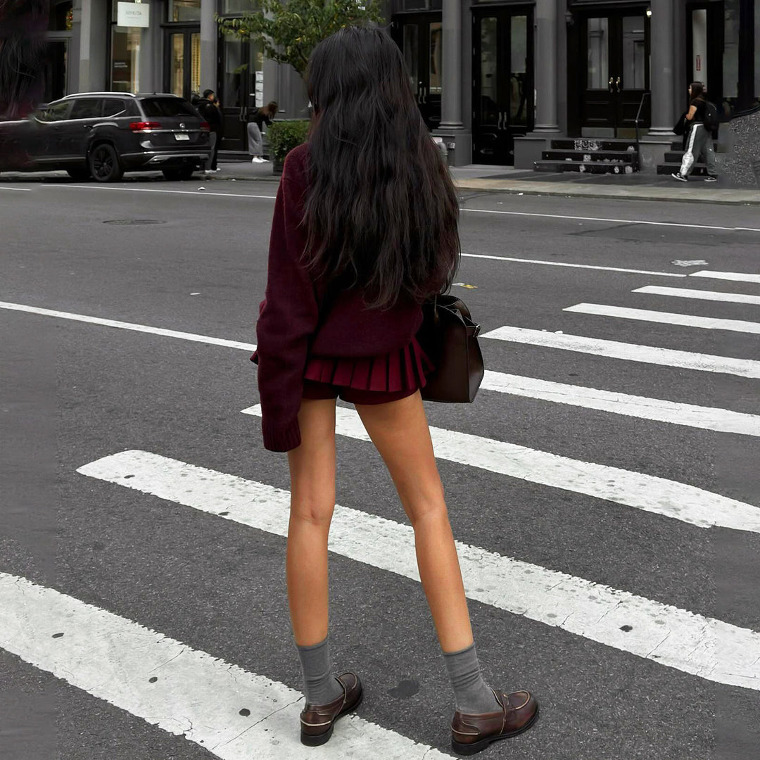 Damen kuscheliger Strickpullover mit kreativem Tiermotiv Fudus