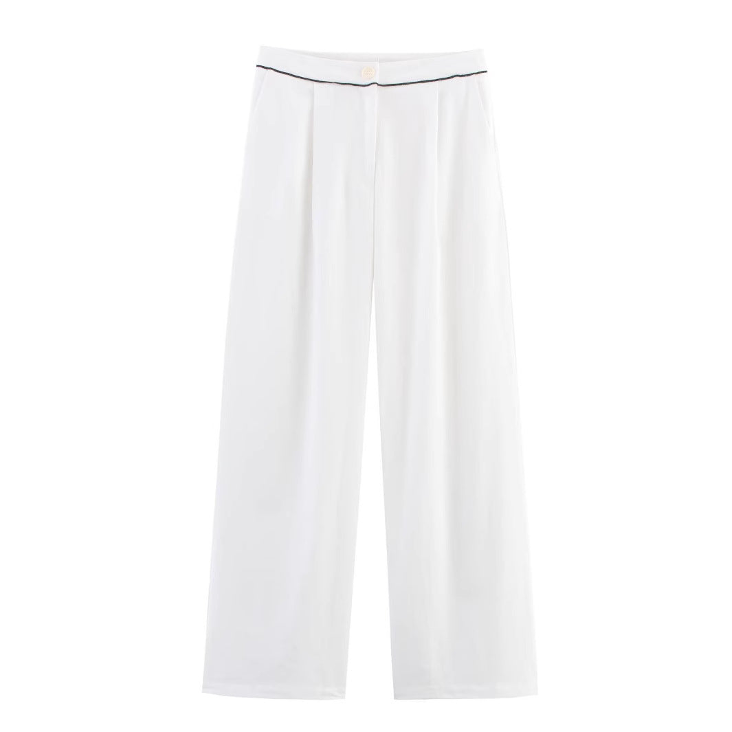 Damen weite Palazzo-Hose mit elegantem Bund Fudus