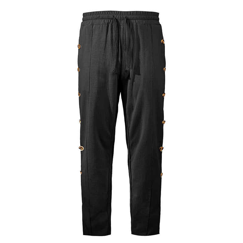 Damen bequeme Jogginghose mit Knopfdetails Fudus