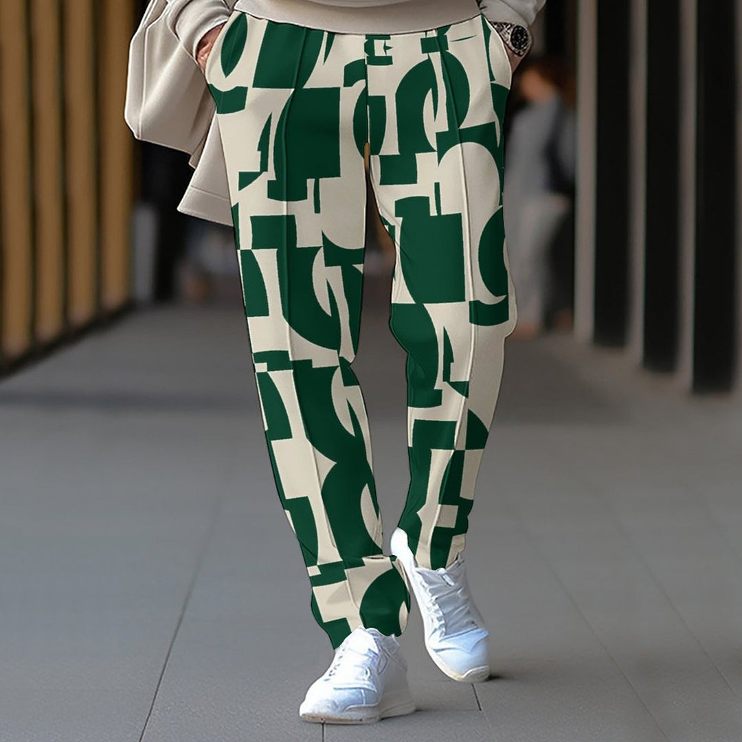 Damen lässige Chino-Hose mit modernen geometrischen Mustern Fudus