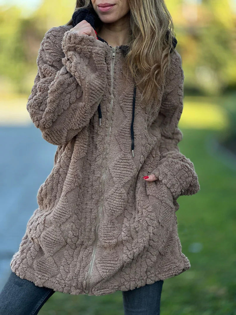 Damen kuschelige Fleecejacke Fudus