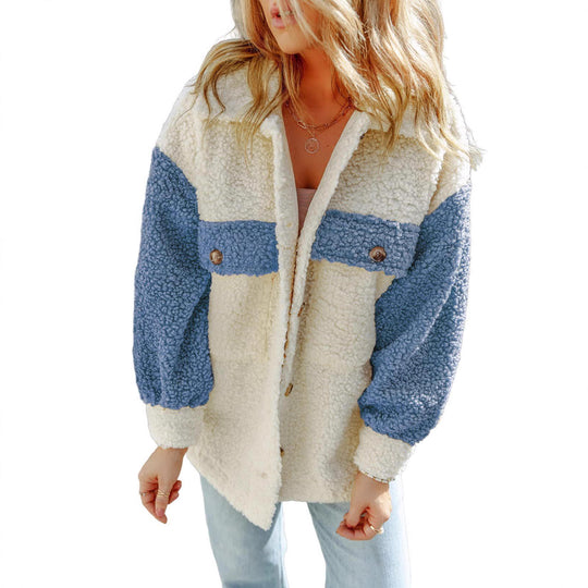 Damen Kuschelige Fleecejacke mit Druckknöpfen Fudus