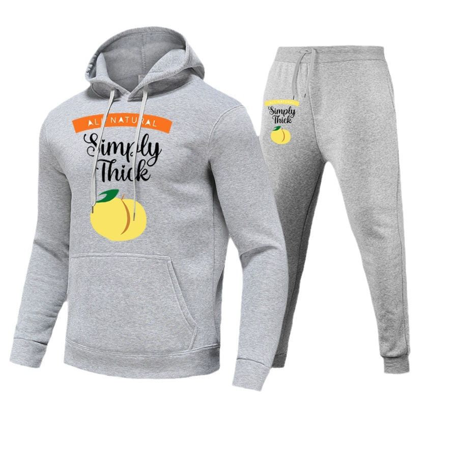 Damen Hoodie- und Jogginghose-Set mit kreativem Fruchtmotiv und bequemer Passform Fudus