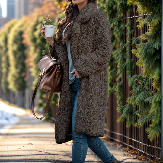 Damen Kuschelige Teddyfelljacke Fudus