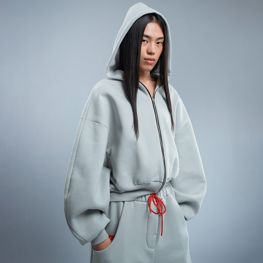 Damen modischer Kapuzenpullover im lässigen Cropped-Design Fudus