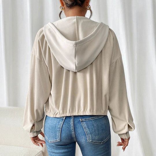 Damen Kurzjacke mit Rippenstruktur Fudus