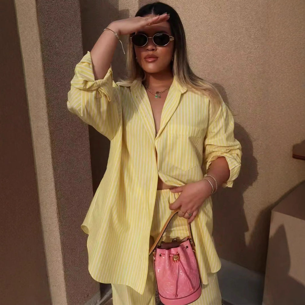 Damen Hemdbluse mit feinen Streifen Fudus