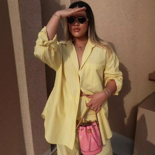 Damen Hemdbluse mit feinen Streifen Fudus