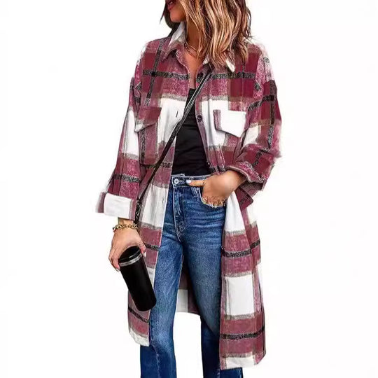 Damen lässige Karojacke Fudus