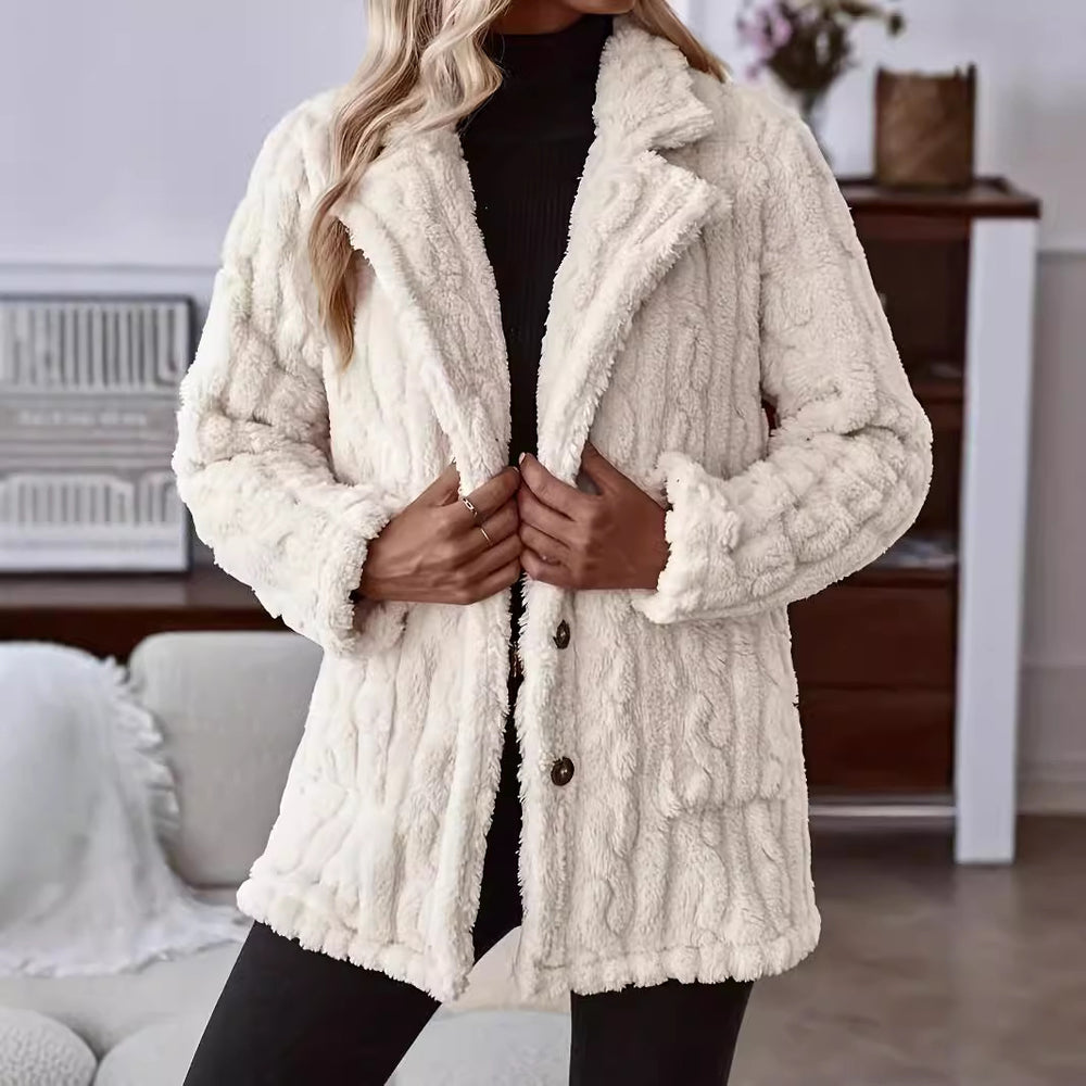 Damen Kuschelige Teddy-Fleecejacke Fudus