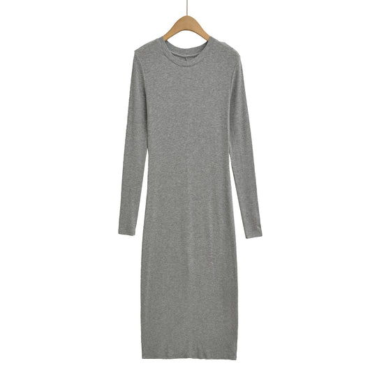 Damen langärmliges Jersey-Kleid Fudus