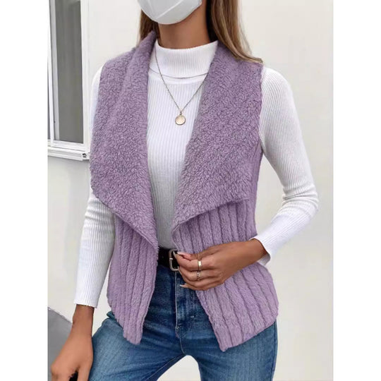 Damen Kuschelige Weste mit asymmetrischem Schnitt und hohem Kragen Fudus