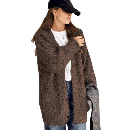 Damen langer Strickcardigan Fudus