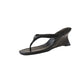 Damen Flip Flops Wedge Absatz Komfort Riemen Gepolstertes Fußbett