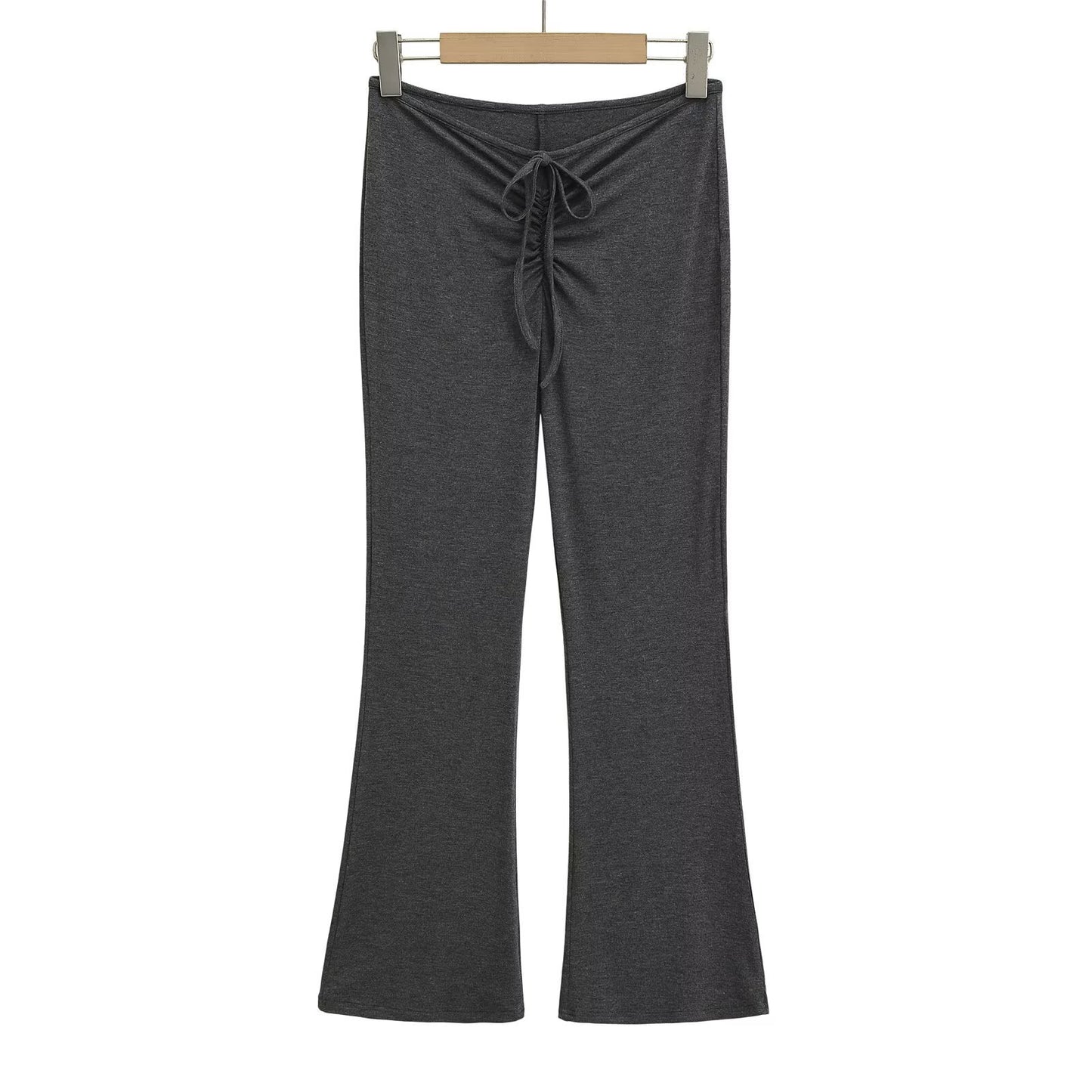 Damen Leggings mit verstellbarem Taillenzug und schickem Flared-Schnitt Fudus