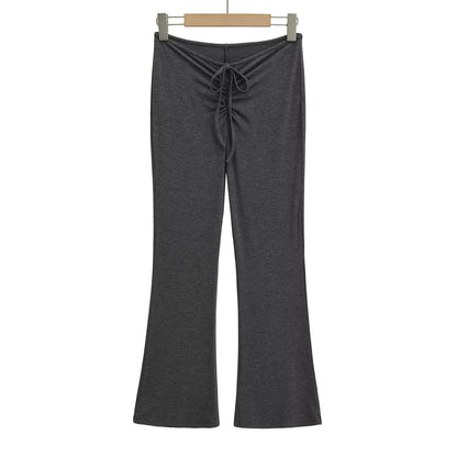 Damen Leggings mit verstellbarem Taillenzug und schickem Flared-Schnitt Fudus