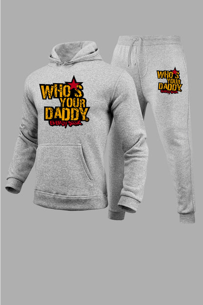 Damen Kapuzenpullover und Jogginghose Set mit kreativem Statementdruck Fudus