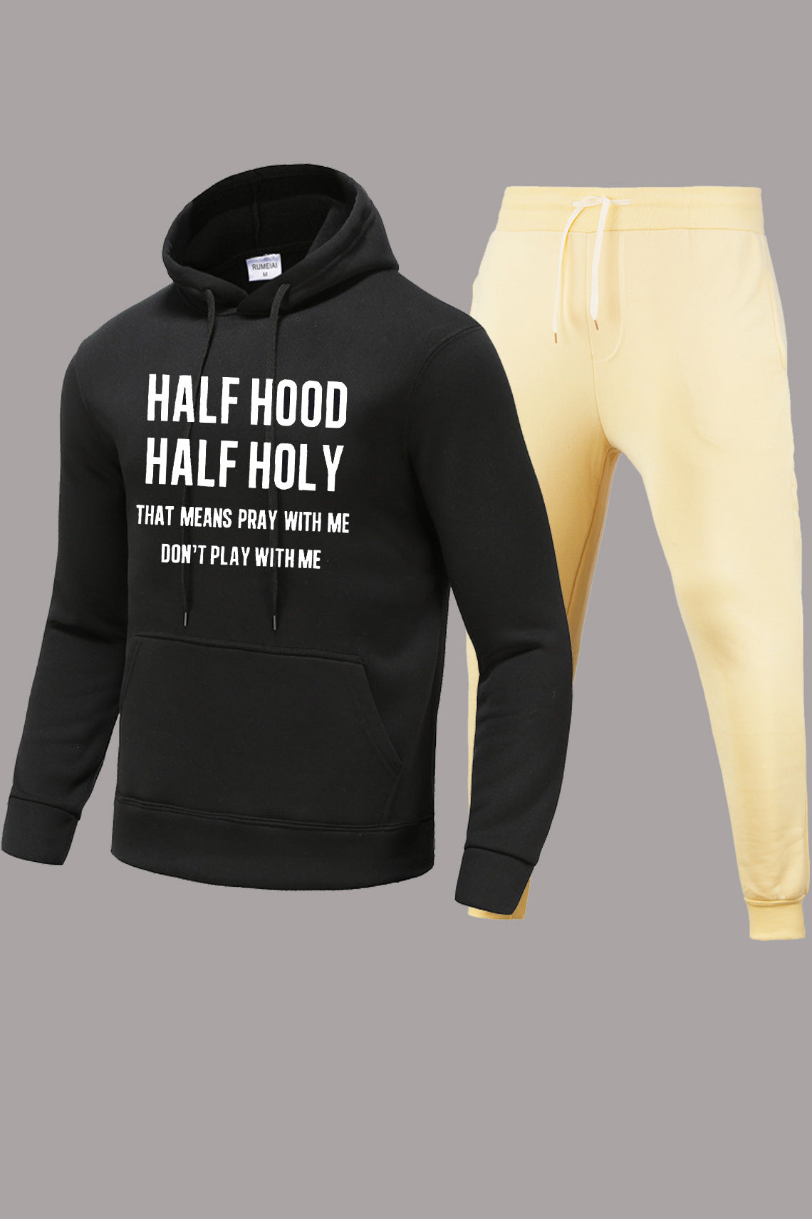 Damen Hoodie und Jogginghose Set mit kraftvollem Aufdruck Fudus