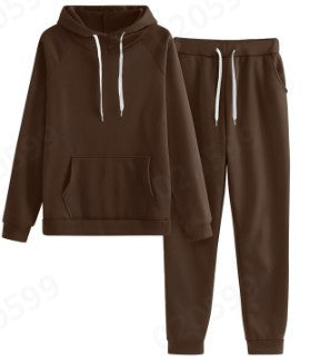 Damen Kapuzensweatanzug mit elastischem Bund und Kängurutaschen Fudus