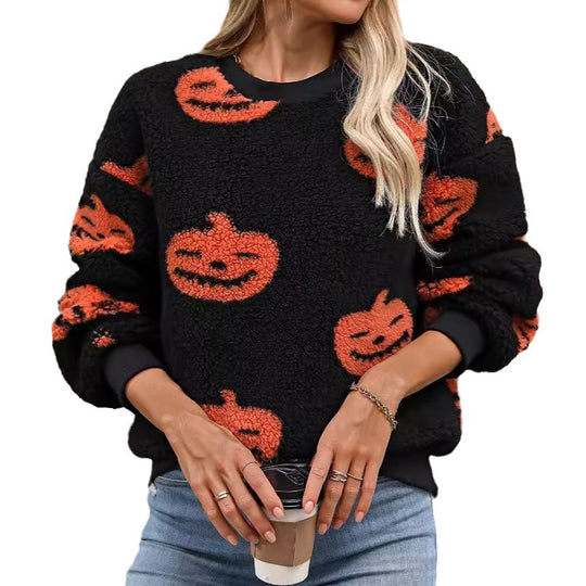 Damen Kuscheliger Sweatshirt mit Halloween-Motiv Fudus