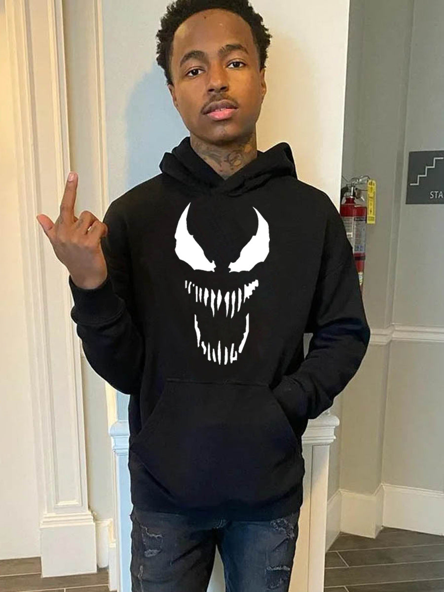 Herren Kapuzenpullover mit auffälligem Monster-Print Fudus