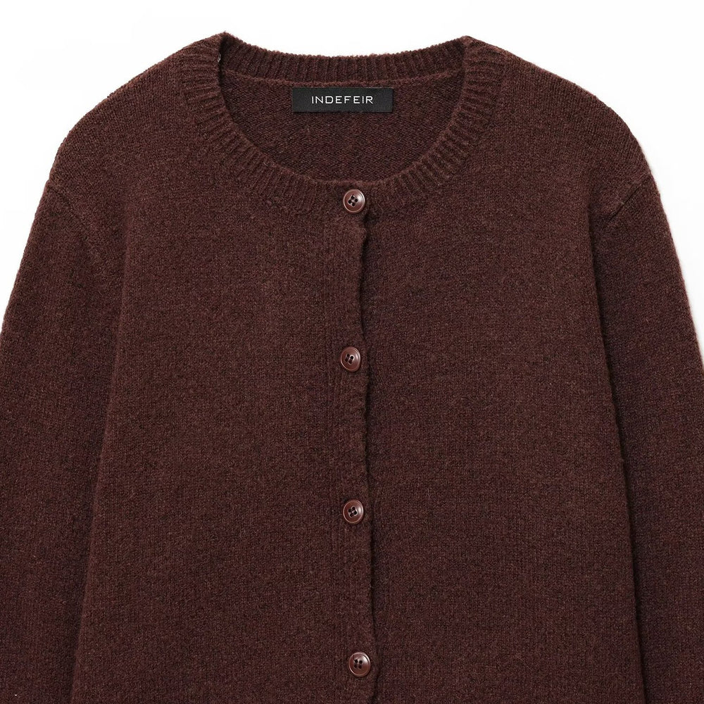 Damen Kuschelweicher Cardigan aus hochwertiger Wolle mit praktischen Knöpfen Fudus