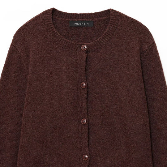 Damen Kuschelweicher Cardigan aus hochwertiger Wolle mit praktischen Knöpfen Fudus