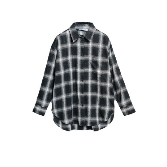 Damen karierte Langarmbluse Fudus