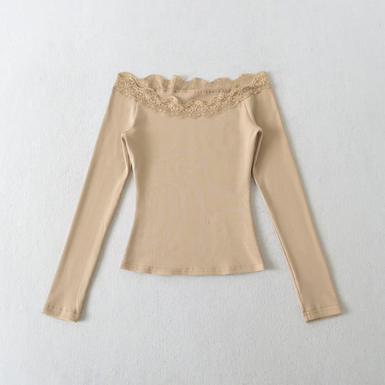 Damen Langarmoberteil mit Spitze