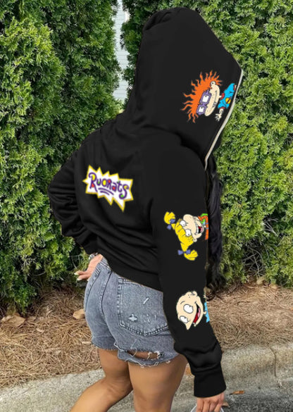 Damen Kapuzenpullover mit kreativem Cartoon-Design Fudus