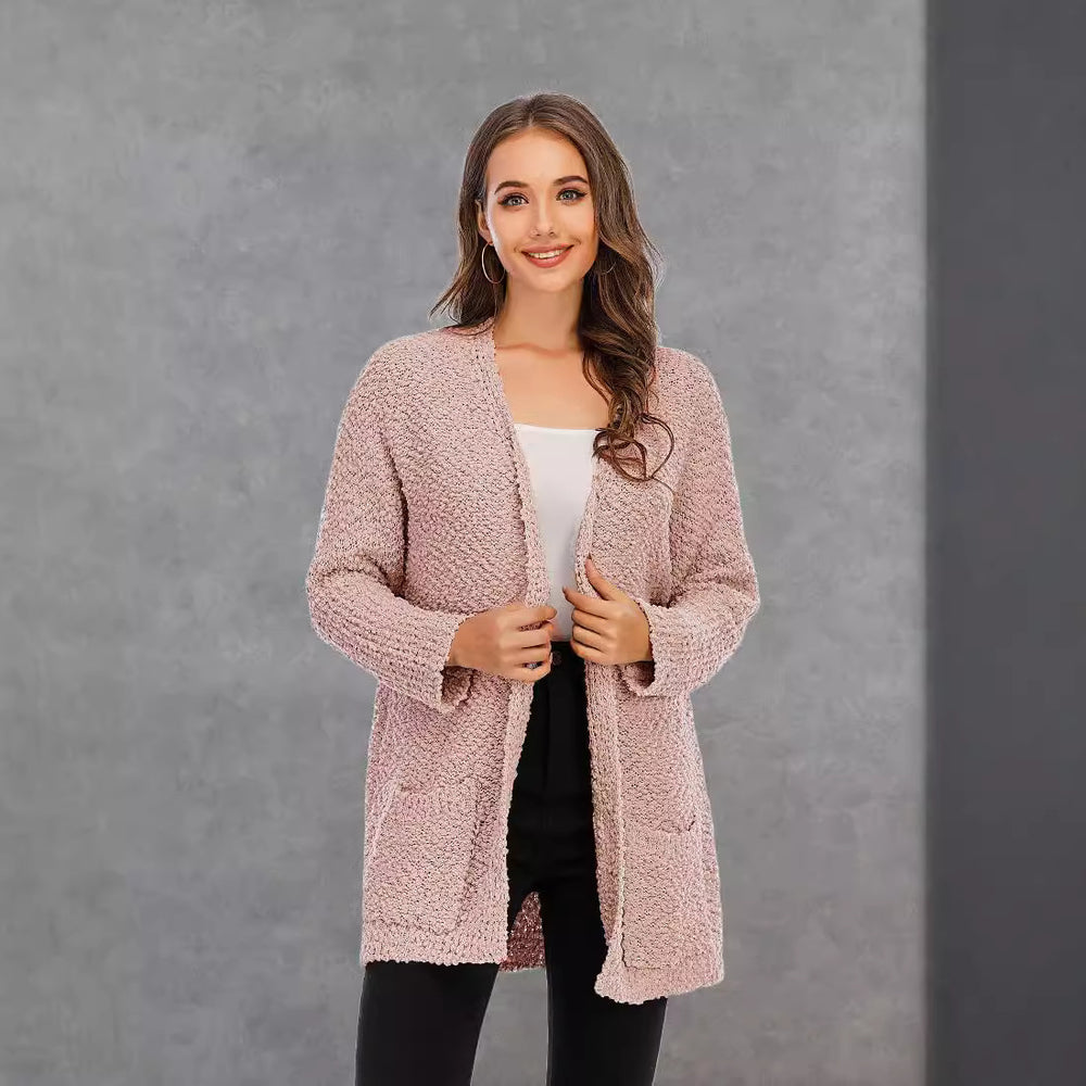 Damen Grobstrickcardigan mit offenen Ärmeln Fudus