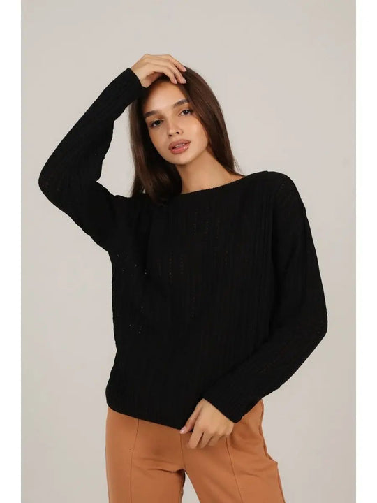 Damen Grobstrickpullover mit strukturiertem Muster Fudus