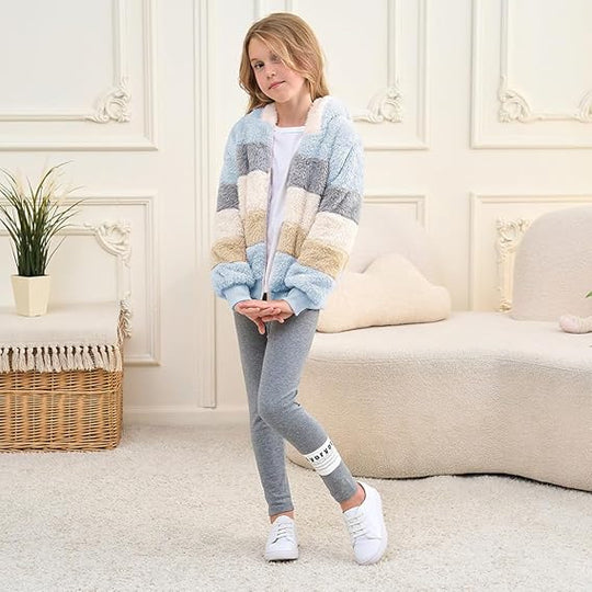 Damen Kuschelige Jacke mit modischem Streifenmuster Fudus