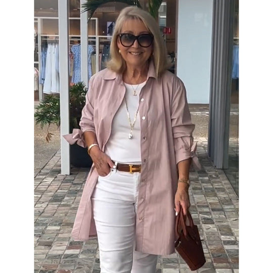 Damen Lässige Hemdblusenjacke im modernen Schnitt Fudus