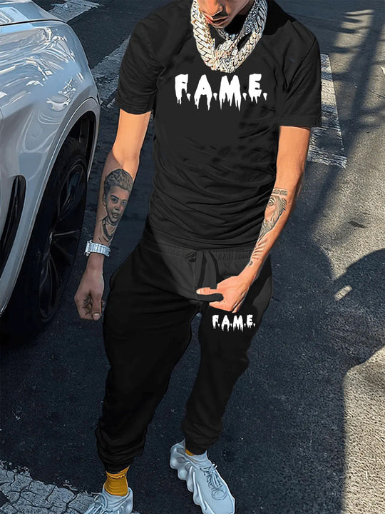 Damen Kapuzenjacke und Jogginghose Set mit modernem Logo-Druck Fudus