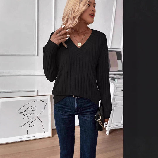 Damen Komfortabler Strickpullover Fudus