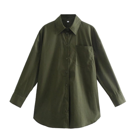 Damen Langarmbluse mit elegantem Schnitt und hochwertigem Baumwollstoff Fudus