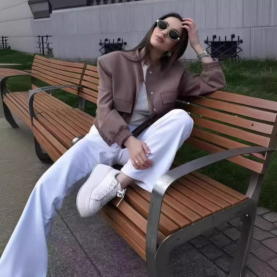 Damen kurze Utility-Jacke Fudus