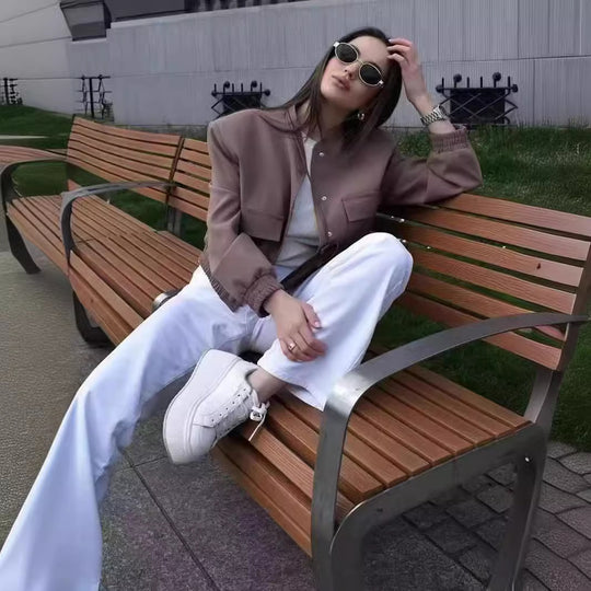 Damen kurze Utility-Jacke Fudus