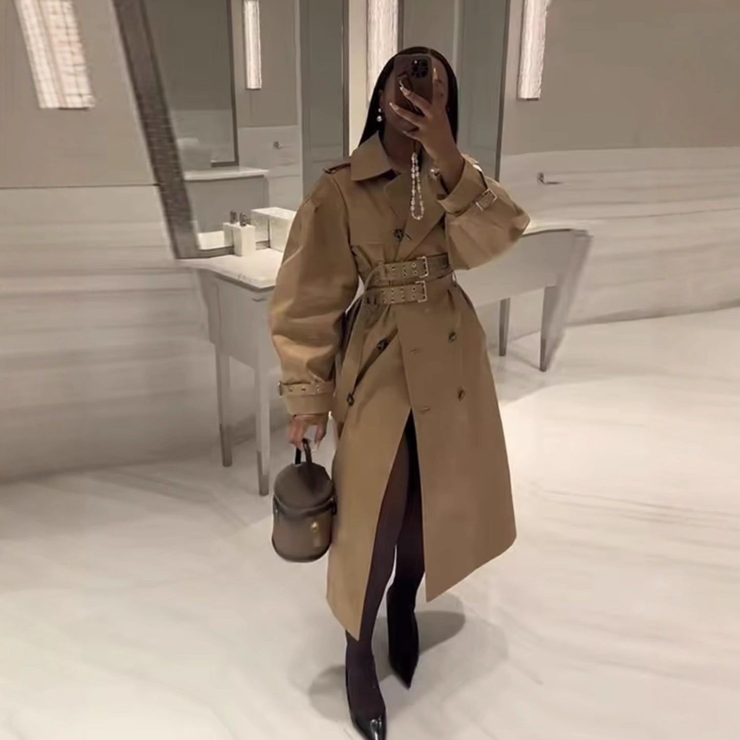 Damen cropped Trenchcoat Jacke Fudus