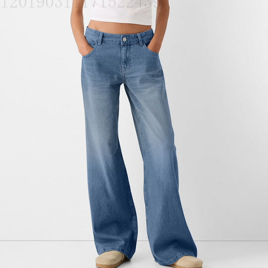 Damen Hochtaillierte weite Jeans Fudus