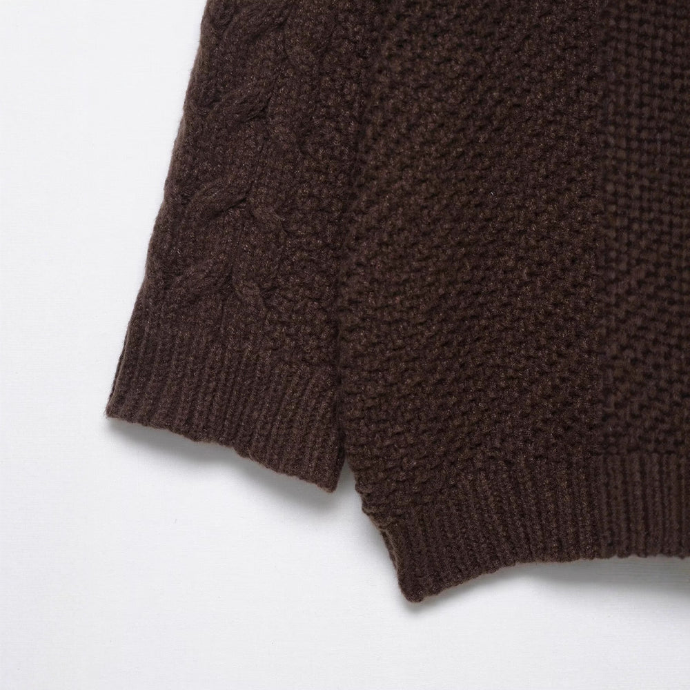 Damen Grobstrickpullover mit Rundhalsausschnitt und lässigem Schnitt Fudus