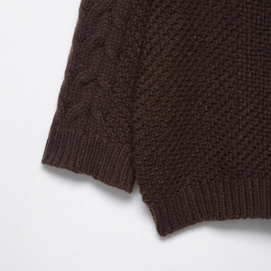 Damen Grobstrickpullover mit Rundhalsausschnitt und lässigem Schnitt Fudus