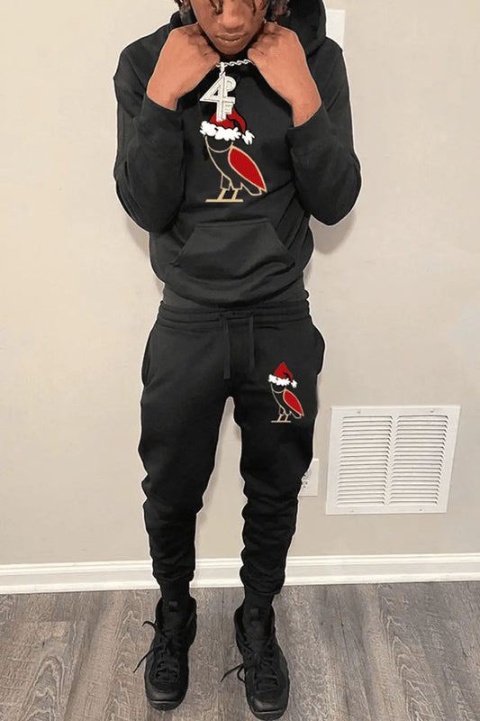 Damen Hoodie und Jogginghose Set mit festlichemDesign Fudus